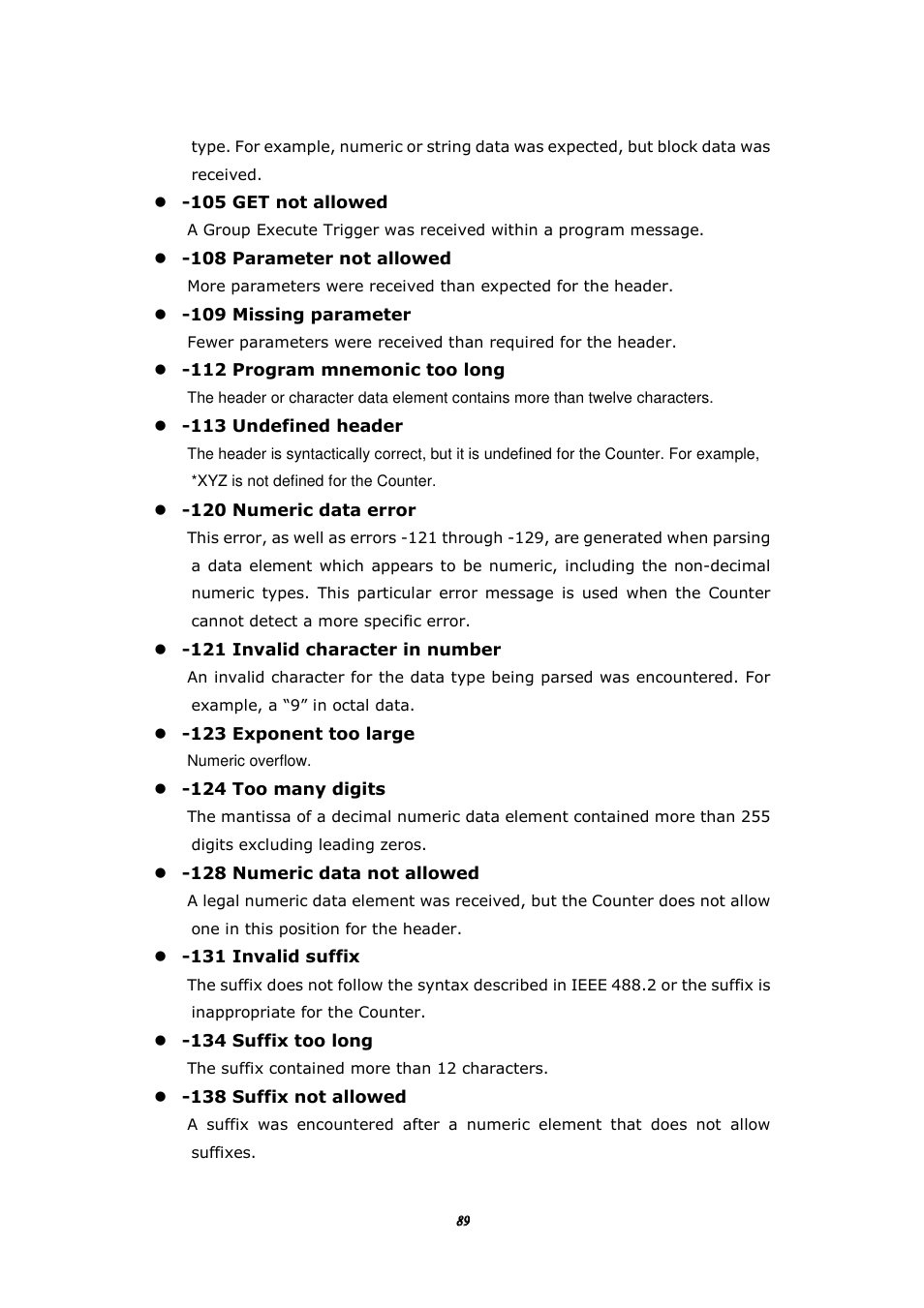 BNC 1105 Universal Counter User Manual | Page 89 / 197
