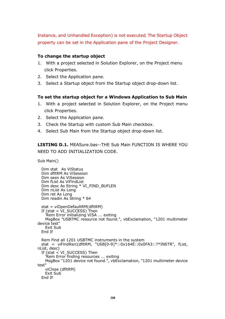 Listing d.1 | BNC 1201 - 6 1/2 Digit Digital Multimeter User Manual | Page 165 / 177