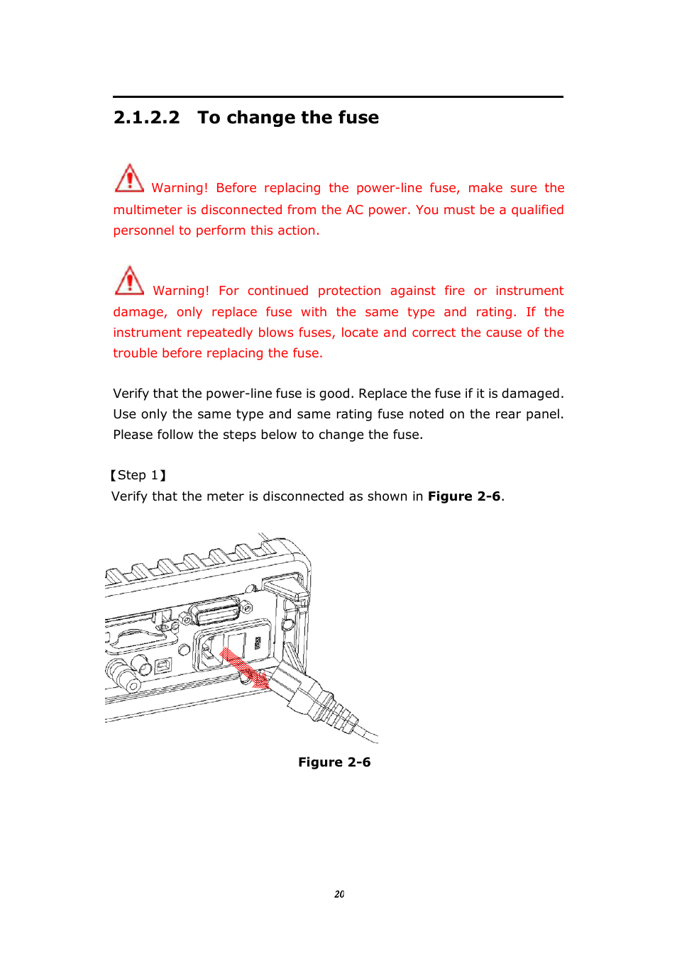 2 to change the fuse | BNC 1201 - 6 1/2 Digit Digital Multimeter User Manual | Page 19 / 177
