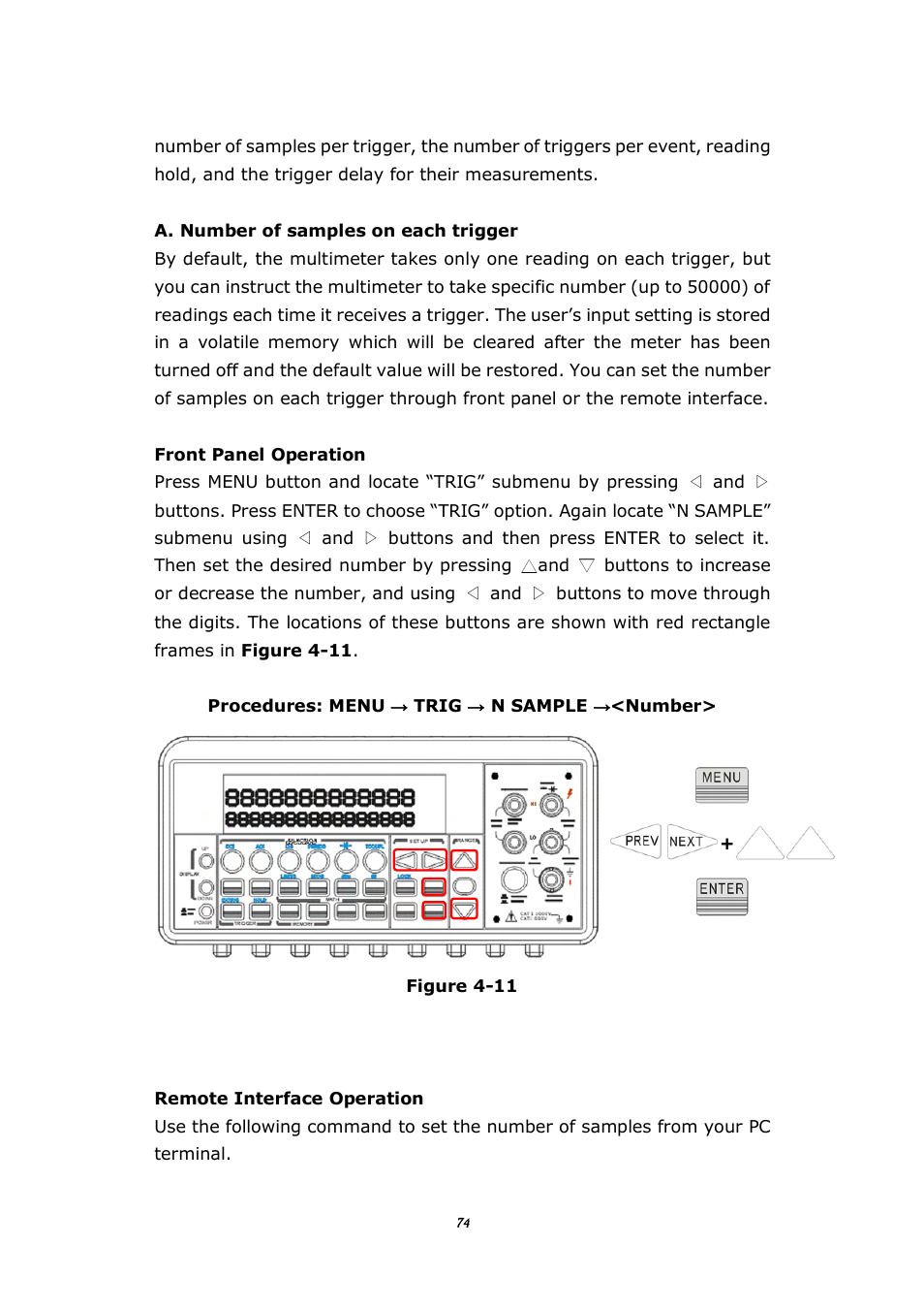 3 trigger setting | BNC 1201 - 6 1/2 Digit Digital Multimeter User Manual | Page 73 / 177