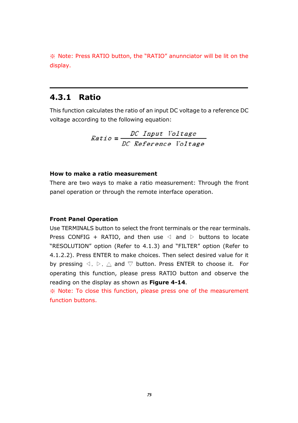 1 ratio | BNC 1201 - 6 1/2 Digit Digital Multimeter User Manual | Page 78 / 177