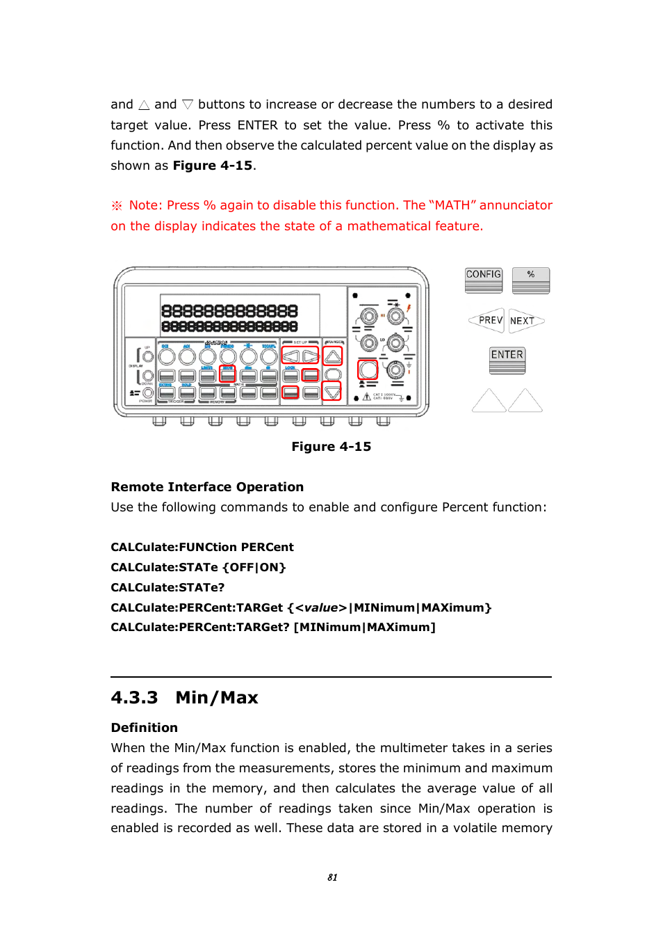 3 min/max | BNC 1201 - 6 1/2 Digit Digital Multimeter User Manual | Page 80 / 177
