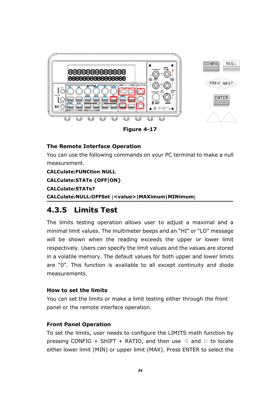 5 limits test | BNC 1201 - 6 1/2 Digit Digital Multimeter User Manual | Page 83 / 177