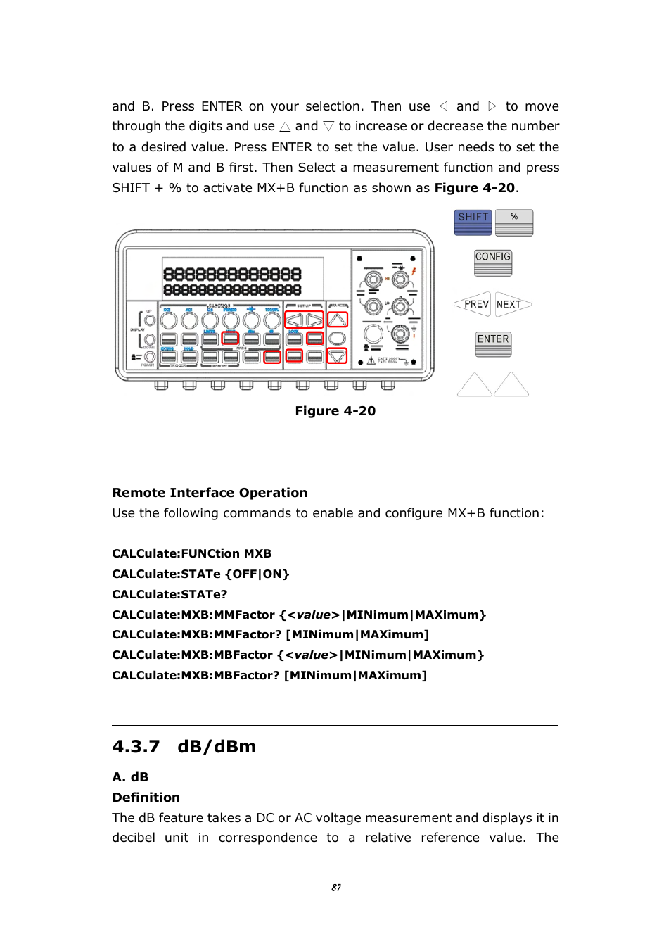 7 db/dbm | BNC 1201 - 6 1/2 Digit Digital Multimeter User Manual | Page 86 / 177