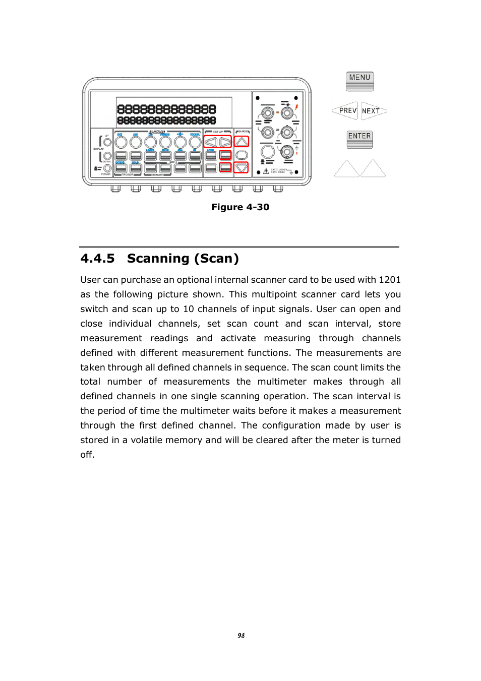 5 scanning (scan) | BNC 1201 - 6 1/2 Digit Digital Multimeter User Manual | Page 97 / 177