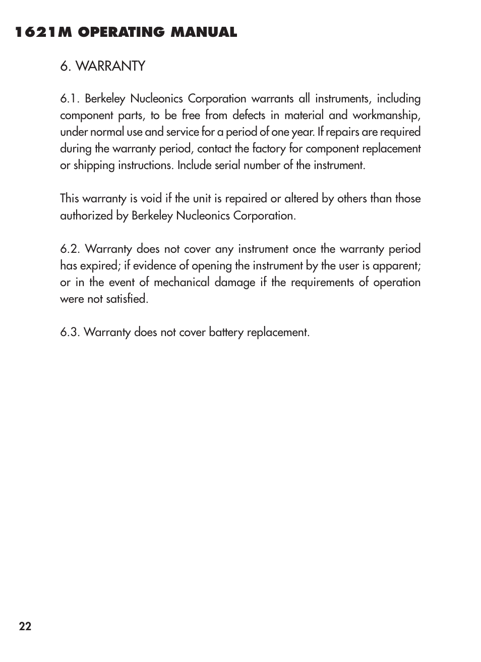 BNC 1621M User Manual | Page 23 / 27