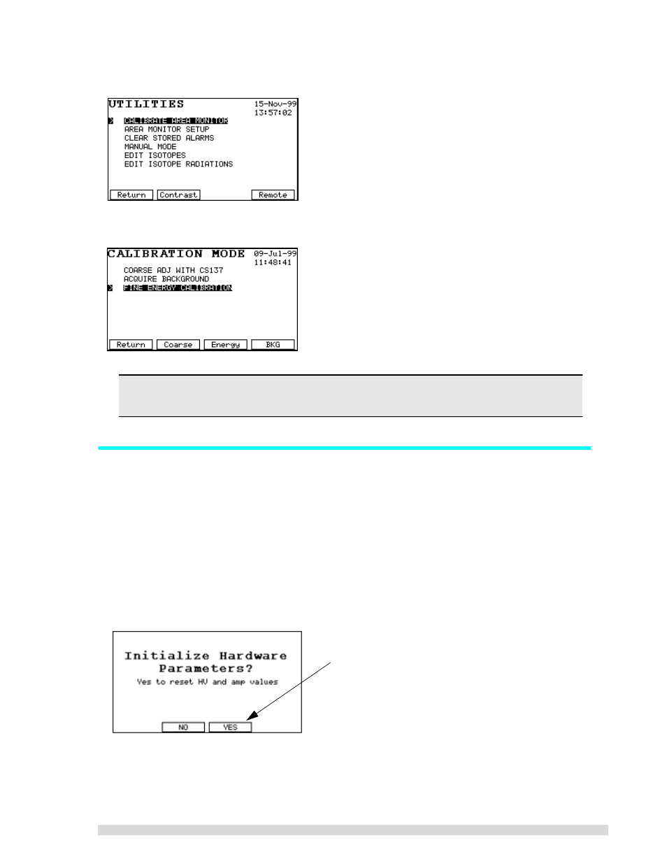 1 automatic coarse calibration, Automatic coarse calibration | BNC SAM 935 Portable Gamma Spectroscopy System User Manual | Page 15 / 70