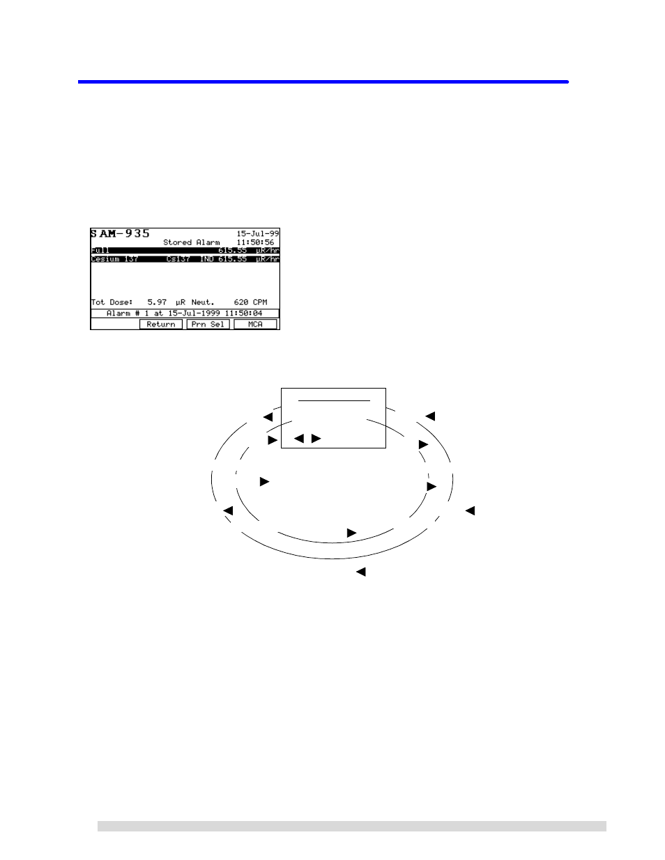 5 reviewing alarms, Reviewing alarms | BNC SAM 935 Portable Gamma Spectroscopy System User Manual | Page 29 / 70