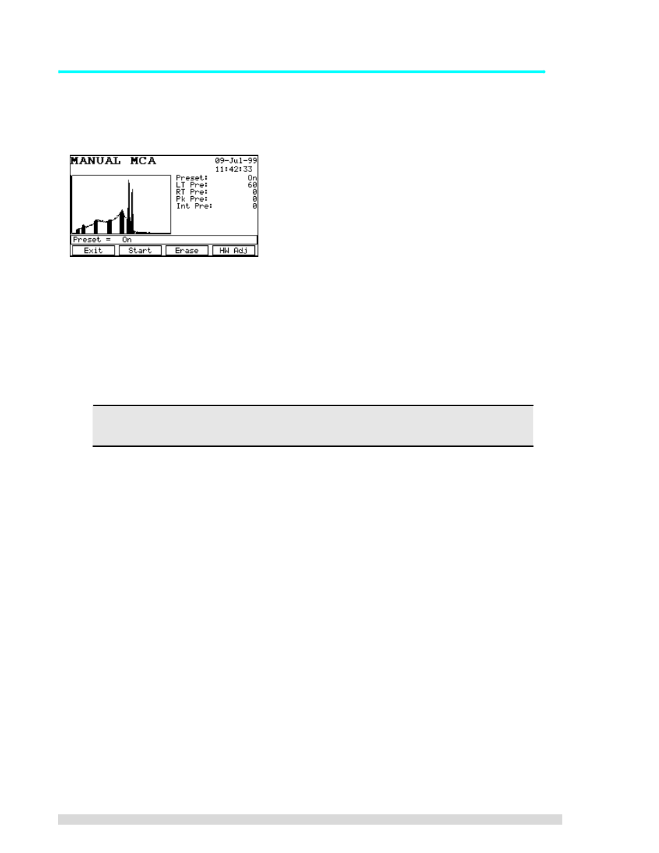 1 mca presets, Mca presets | BNC SAM 935 Portable Gamma Spectroscopy System User Manual | Page 38 / 70