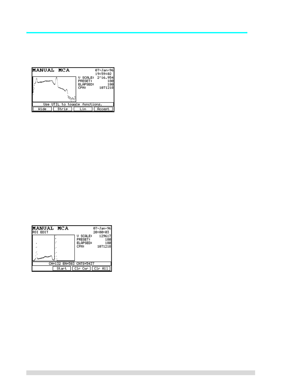 3 manual mode utilities, Manual mode utilities | BNC SAM 935 Portable Gamma Spectroscopy System User Manual | Page 40 / 70