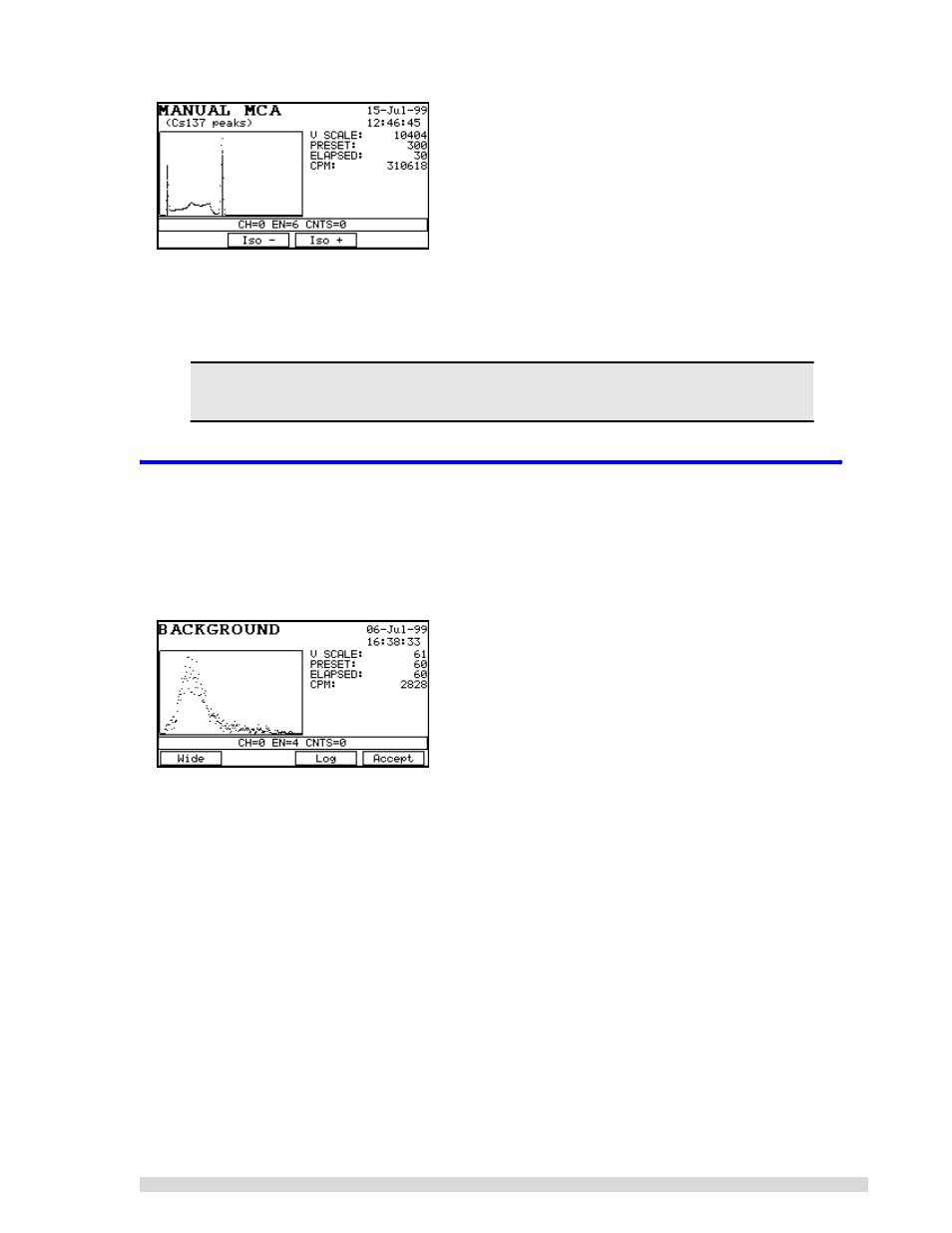 5 background mode, Background mode | BNC SAM 935 Portable Gamma Spectroscopy System User Manual | Page 41 / 70