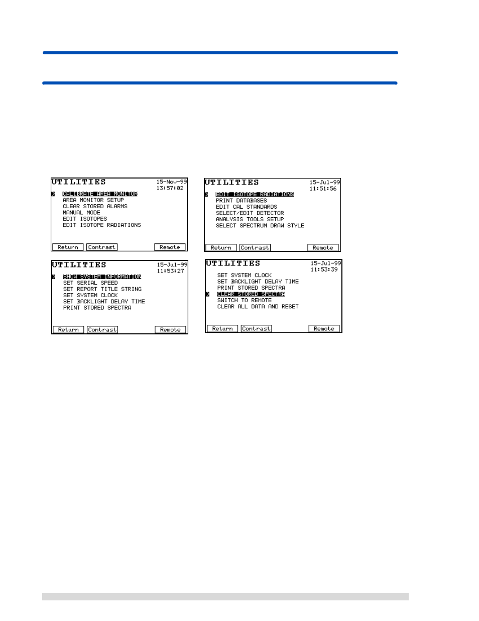 Utilities | BNC SAM 935 Portable Gamma Spectroscopy System User Manual | Page 44 / 70