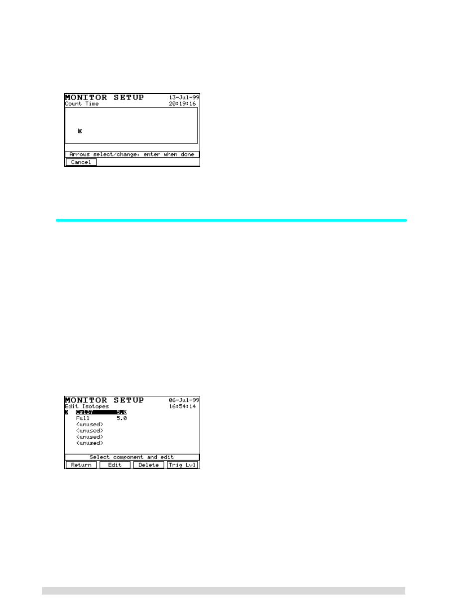 2 select triggers, Select triggers | BNC SAM 935 Portable Gamma Spectroscopy System User Manual | Page 46 / 70