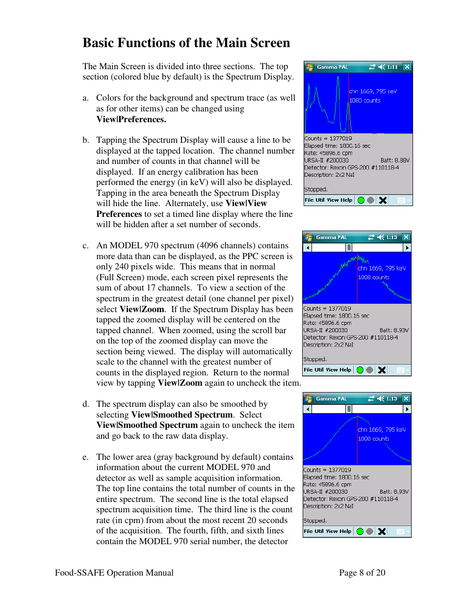 Basic functions of the main screen | BNC 971 Food-SSAFE Analysis Kit User Manual | Page 7 / 10