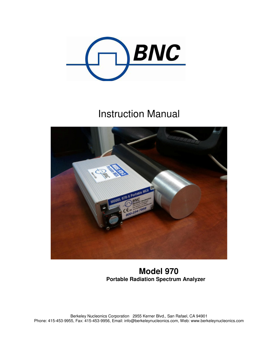 BNC 970 Portable Multi-Channel Analyzer (MCA) User Manual | 53 pages