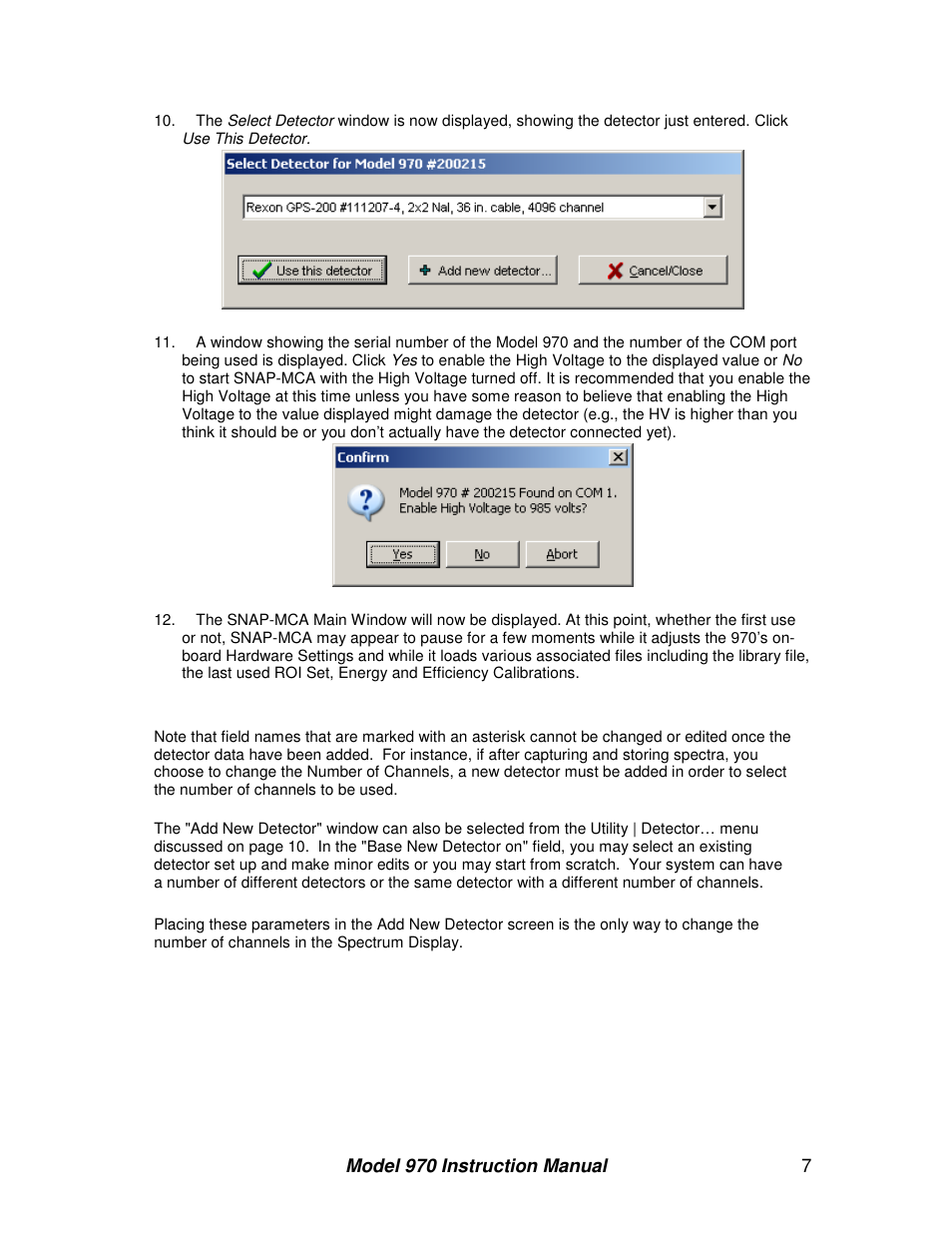 BNC 970 Portable Multi-Channel Analyzer (MCA) User Manual | Page 10 / 53