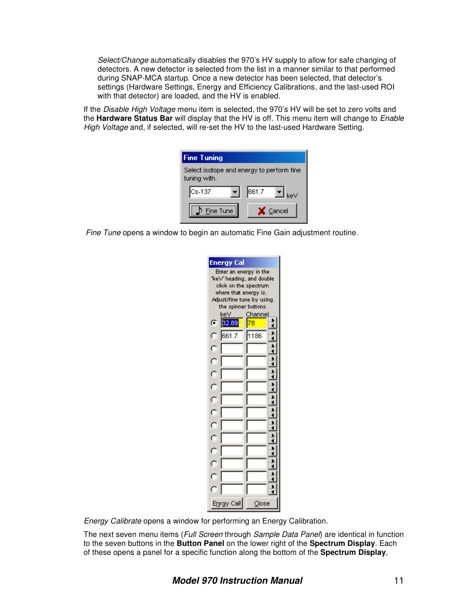 BNC 970 Portable Multi-Channel Analyzer (MCA) User Manual | Page 14 / 53