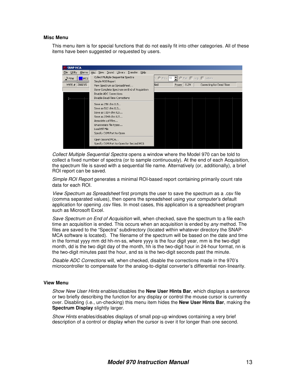 BNC 970 Portable Multi-Channel Analyzer (MCA) User Manual | Page 16 / 53