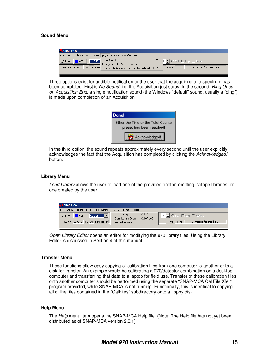 BNC 970 Portable Multi-Channel Analyzer (MCA) User Manual | Page 18 / 53