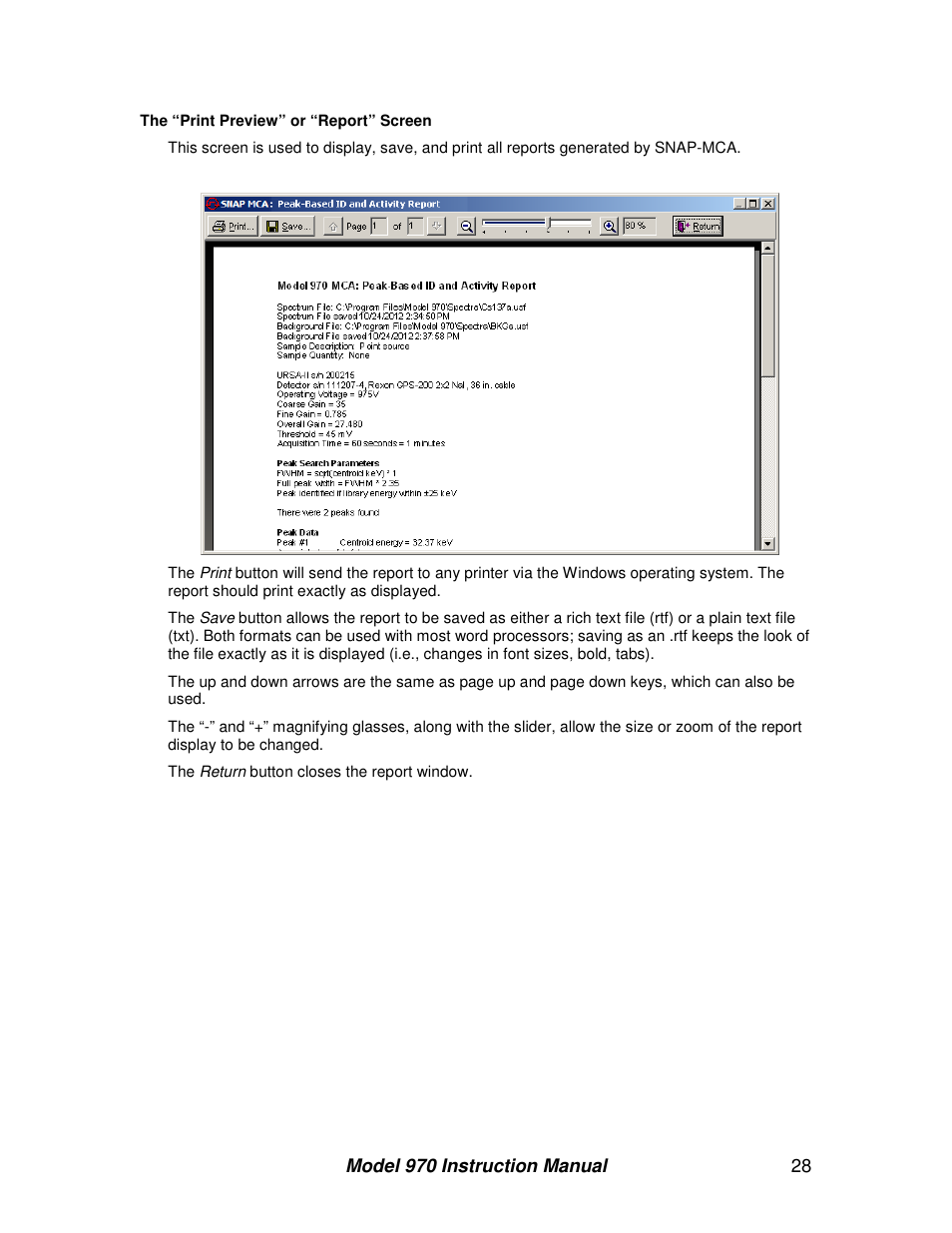 BNC 970 Portable Multi-Channel Analyzer (MCA) User Manual | Page 31 / 53
