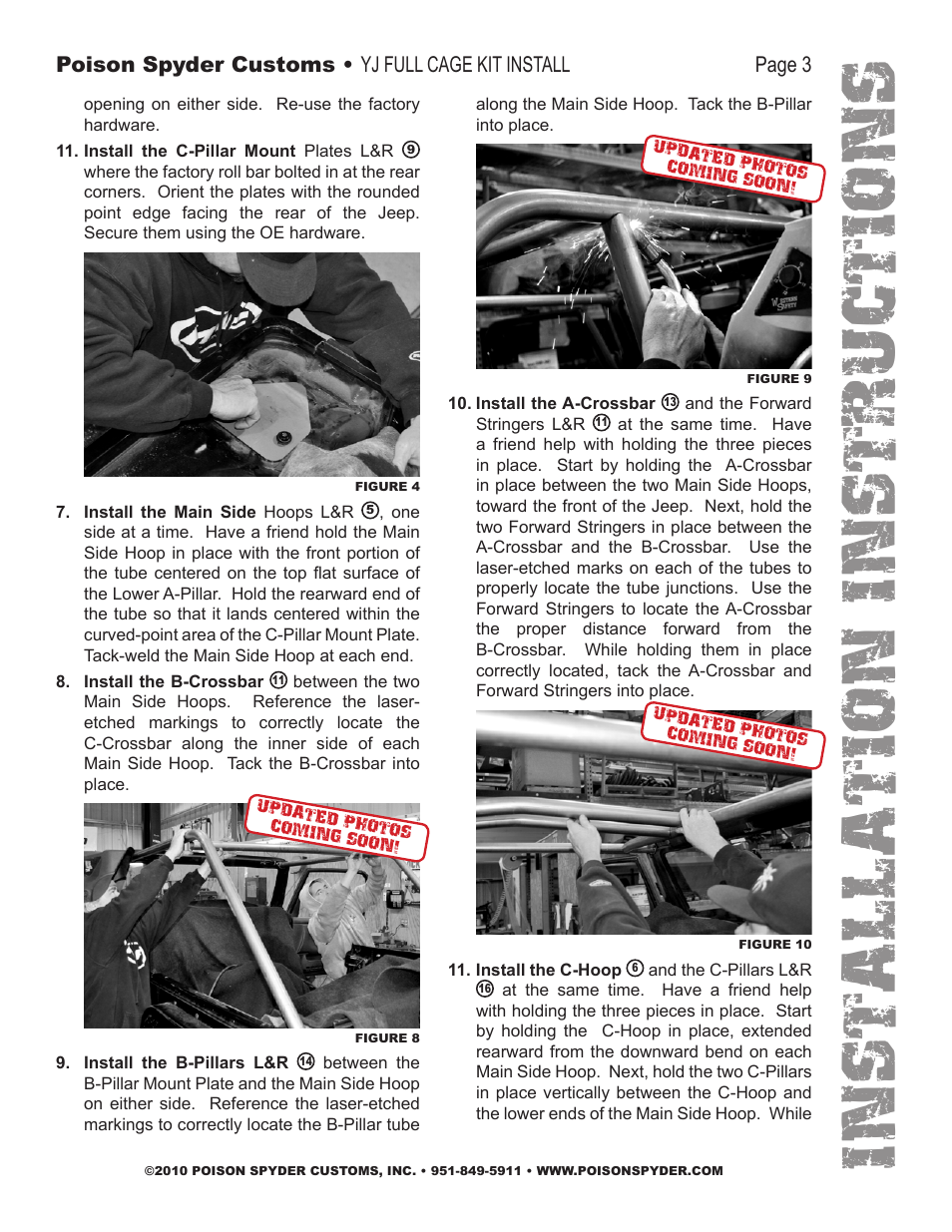 Installation instruc tio ns | Poison Spyder YJ FULL CAGE KIT User Manual | Page 3 / 5