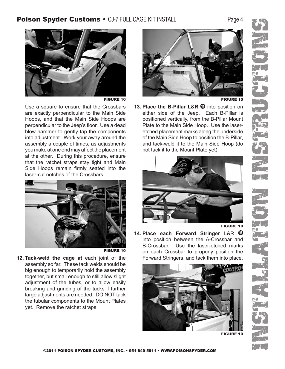 Installation instruc tio ns | Poison Spyder CJ-7 FULL CAGE KIT User Manual | Page 4 / 7