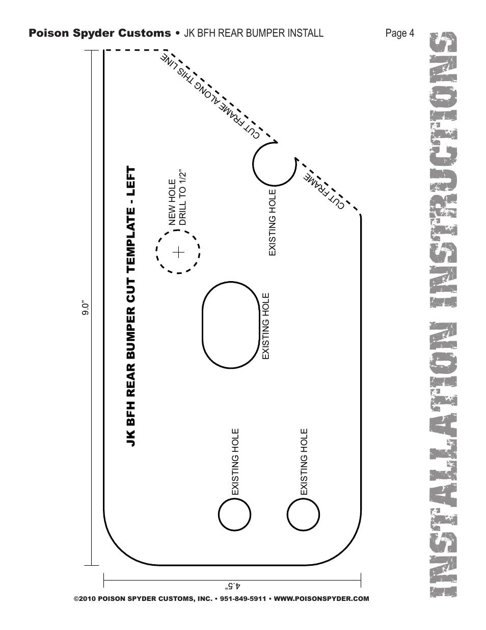 Installation instruc tio ns | Poison Spyder JK BFH REAR BUMPER User Manual | Page 4 / 5