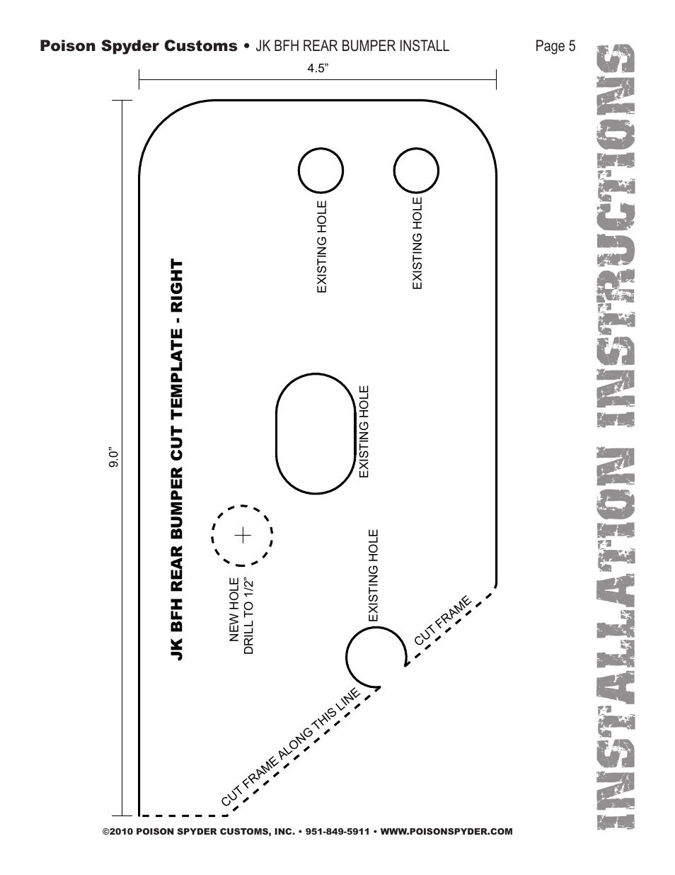 Installation instruc tio ns | Poison Spyder JK BFH REAR BUMPER User Manual | Page 5 / 5