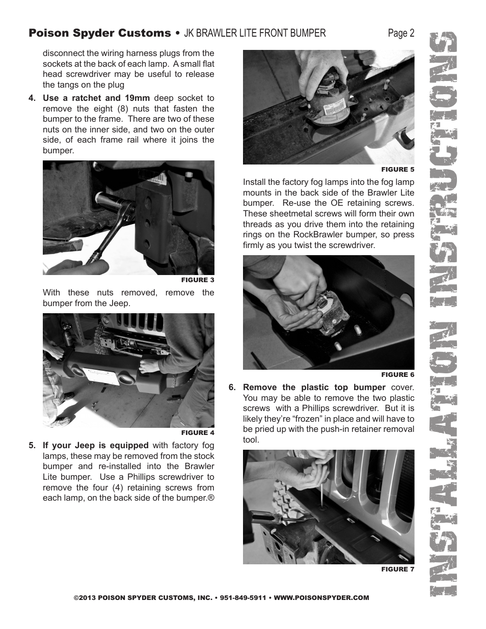 Installation instruc tio ns | Poison Spyder JK BRAWLER LITE FRONT BUMPER User Manual | Page 2 / 4