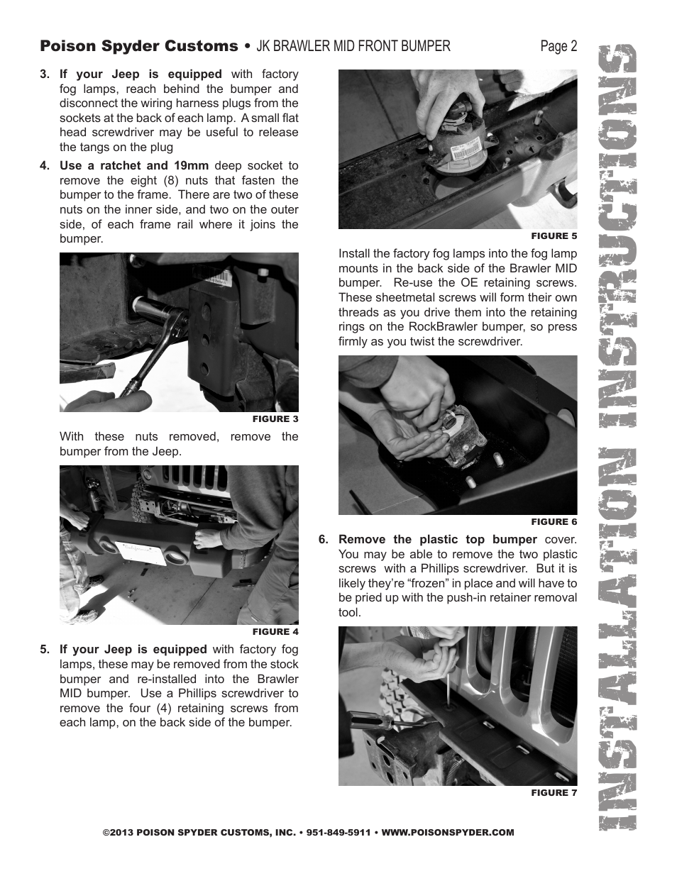 Installation instruc tio ns | Poison Spyder JK BRAWLER MID FRONT BUMPER User Manual | Page 2 / 4
