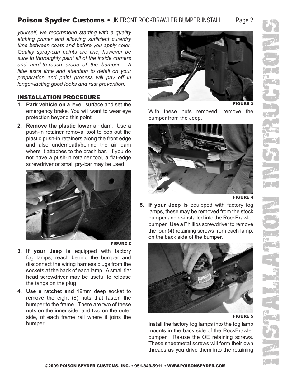 Installation instruc tio ns | Poison Spyder JK FRONT ROCKBRAWLER BUMPER User Manual | Page 2 / 7