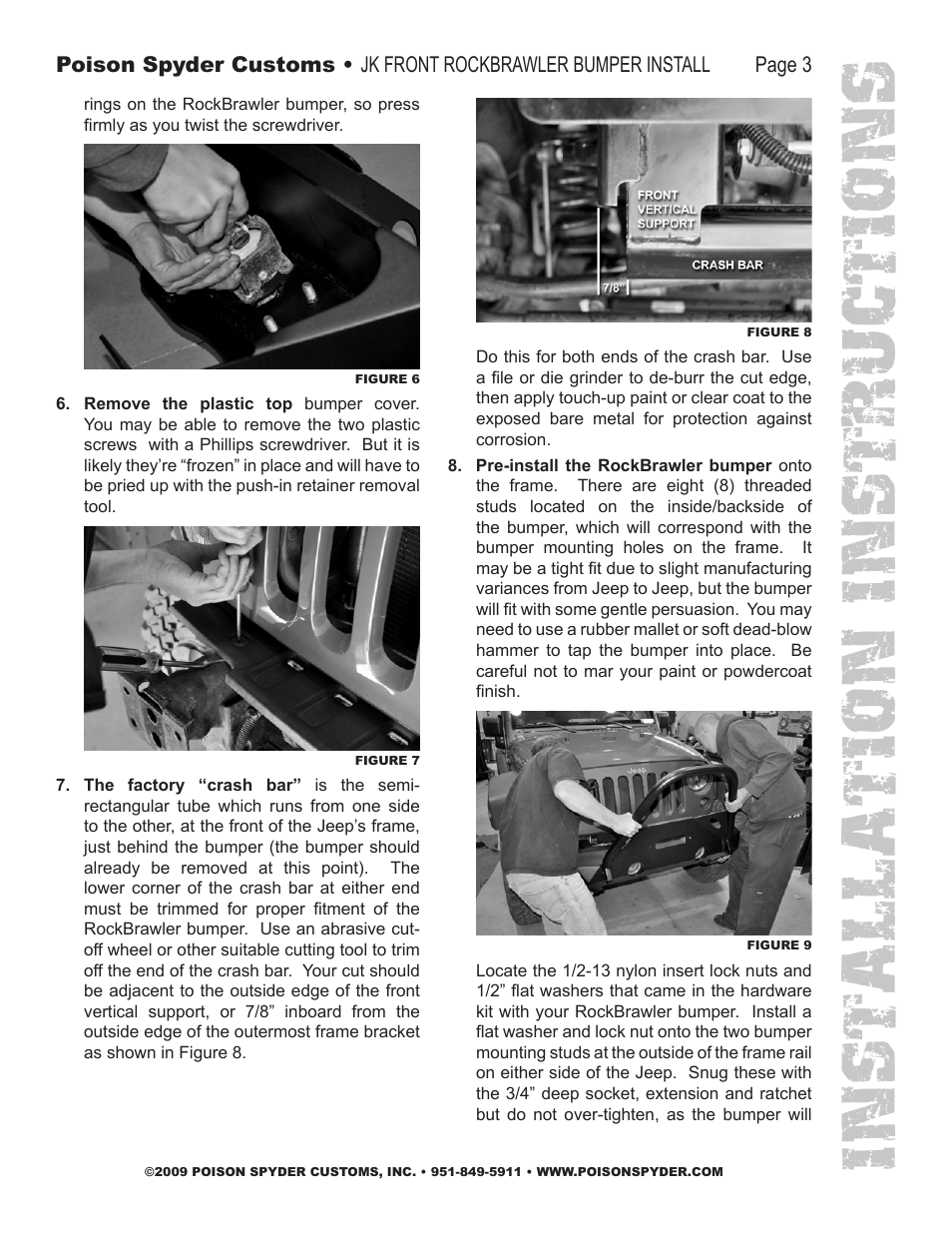 Installation instruc tio ns | Poison Spyder JK FRONT ROCKBRAWLER BUMPER User Manual | Page 3 / 7