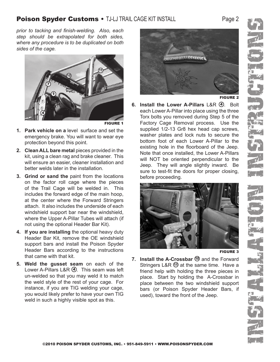 Installation instruc tio ns | Poison Spyder LJ TRAIL CAGE KIT User Manual | Page 2 / 4