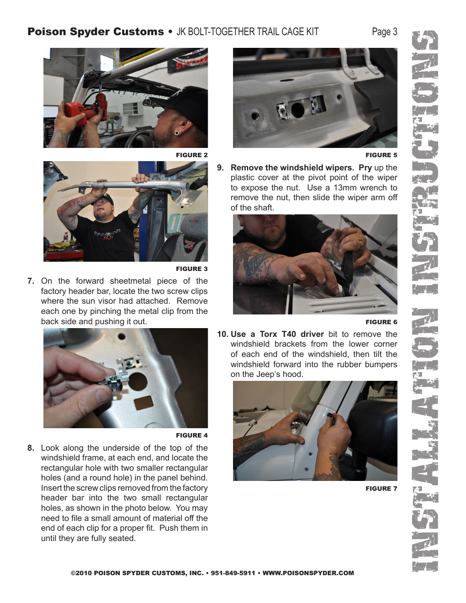 Installation instruc tio ns | Poison Spyder JK 07-10 BOLT-TOGETHER TRAIL CAGE User Manual | Page 3 / 12