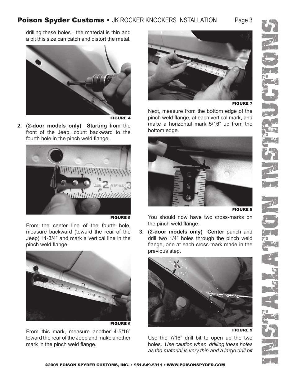 Installation instruc tio ns | Poison Spyder JK ROCKER KNOCKERS User Manual | Page 3 / 7