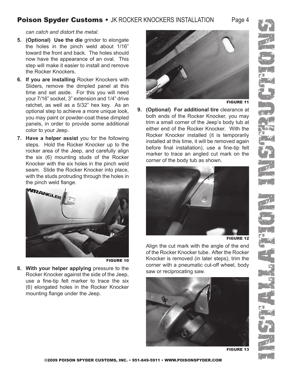 Installation instruc tio ns | Poison Spyder JK ROCKER KNOCKERS User Manual | Page 4 / 7