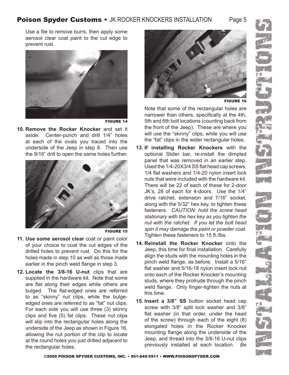 Installation instruc tio ns | Poison Spyder JK ROCKER KNOCKERS User Manual | Page 5 / 7