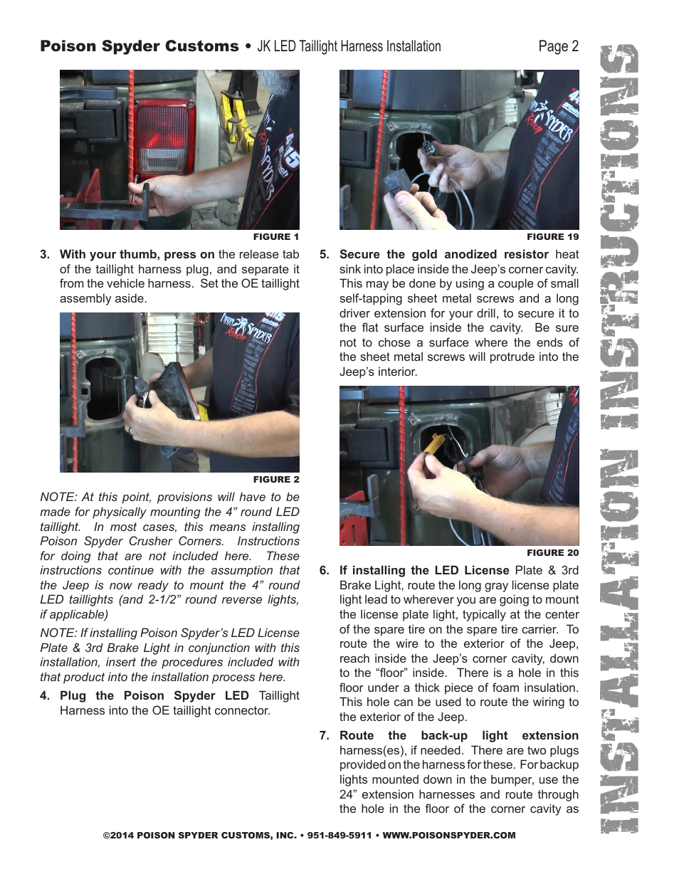 Installation instruc tio ns | Poison Spyder JK LED TAILLIGHT HARNESS User Manual | Page 2 / 4