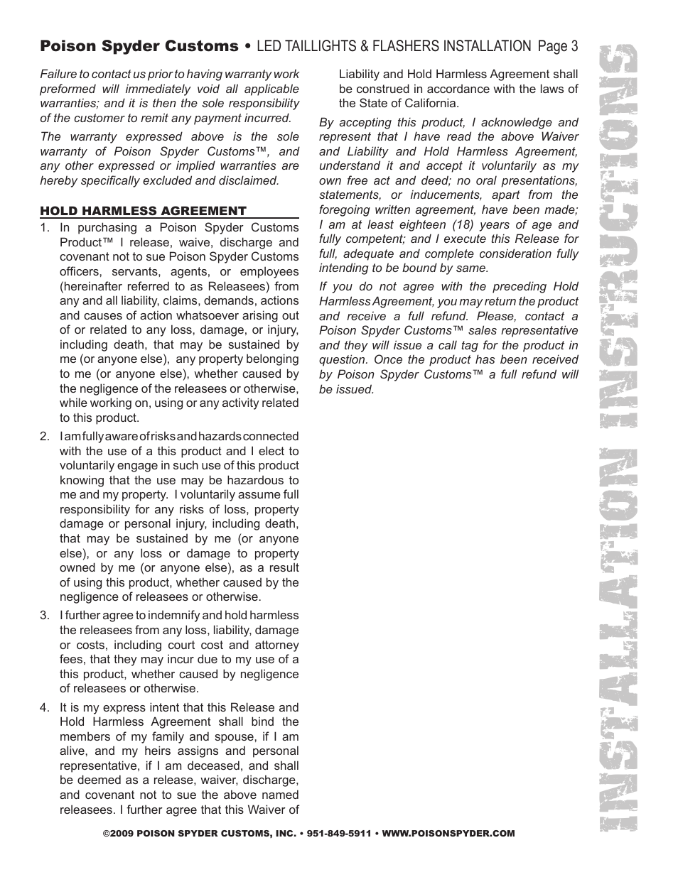 Installation instruc tio ns | Poison Spyder LED TAILLIGHTS & FLASHERS User Manual | Page 3 / 3