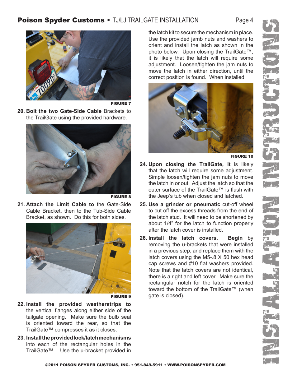 Installation instruc tio ns | Poison Spyder LJ TRAILGATE User Manual | Page 4 / 5
