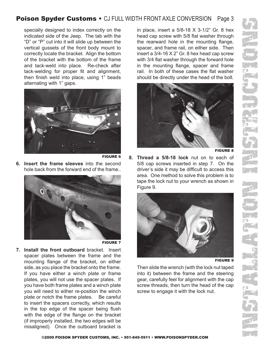 Installation instruc tio ns | Poison Spyder CJ FULL WIDTH CONVERSION KIT User Manual | Page 3 / 6