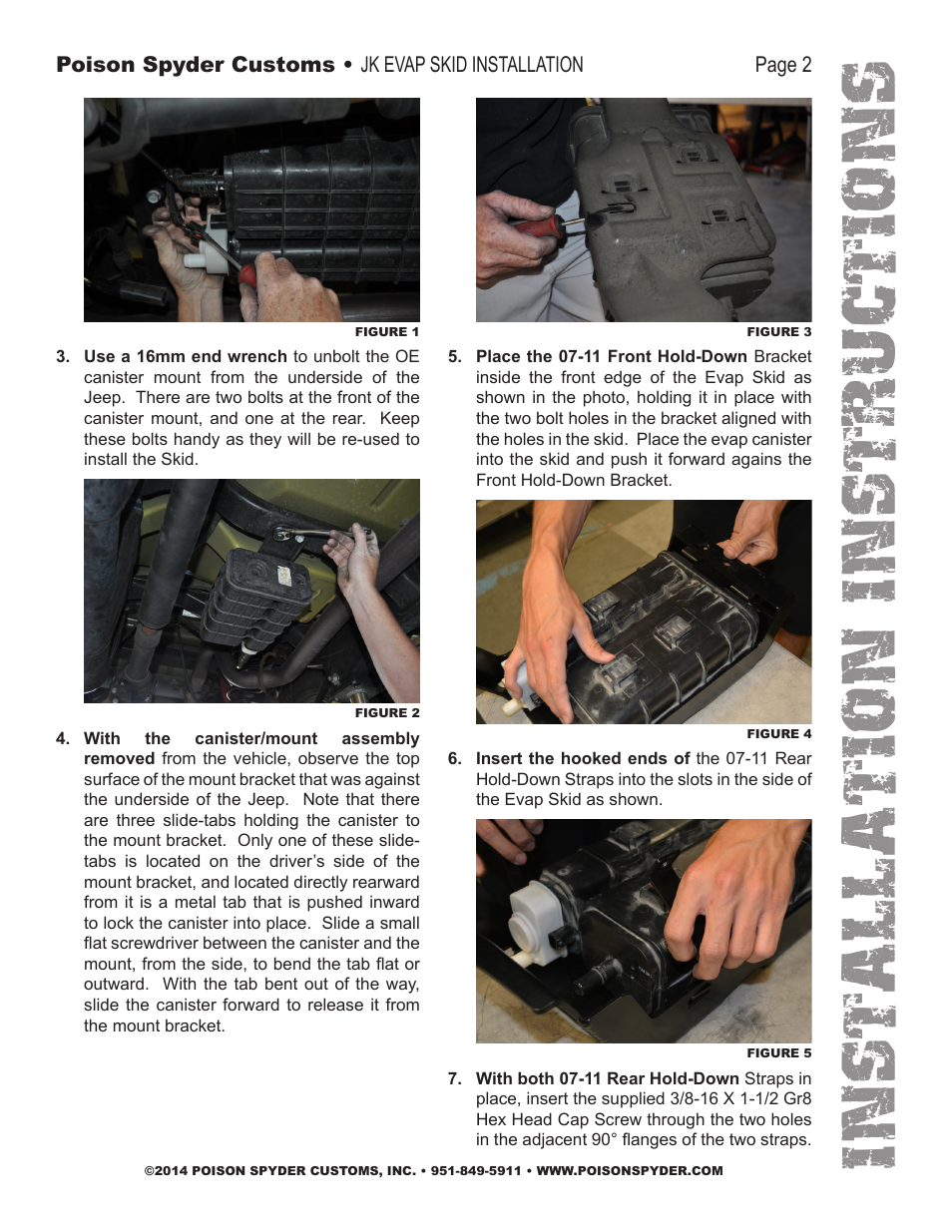 Installation instruc tio ns | Poison Spyder JK EVAP SKID User Manual | Page 2 / 7