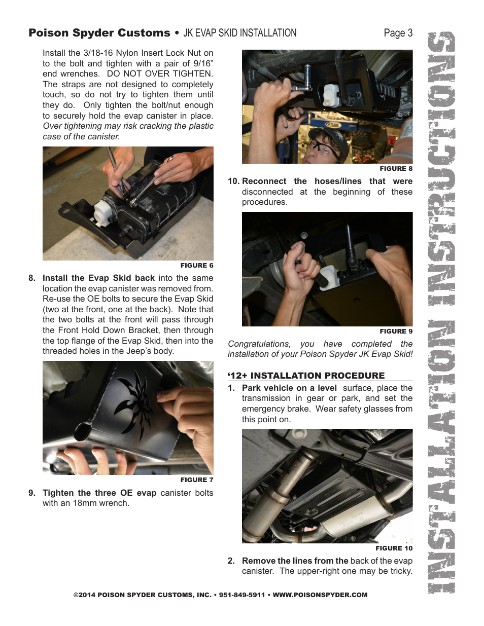 Installation instruc tio ns | Poison Spyder JK EVAP SKID User Manual | Page 3 / 7