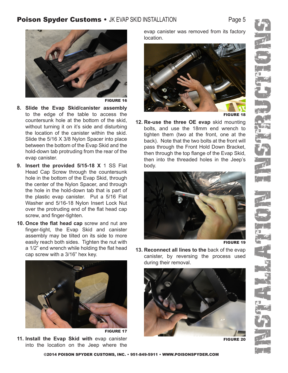 Installation instruc tio ns | Poison Spyder JK EVAP SKID User Manual | Page 5 / 7