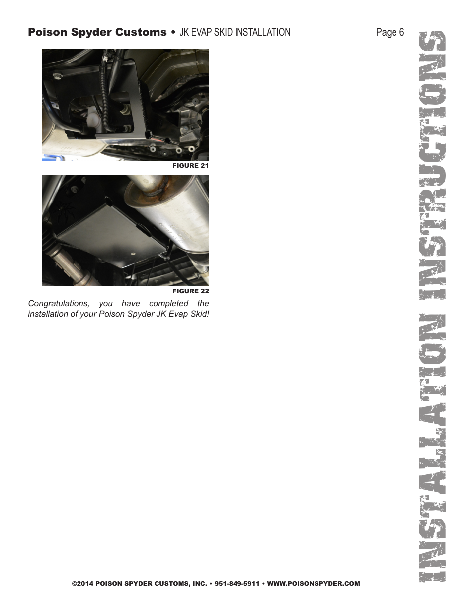 Installation instruc tio ns | Poison Spyder JK EVAP SKID User Manual | Page 6 / 7