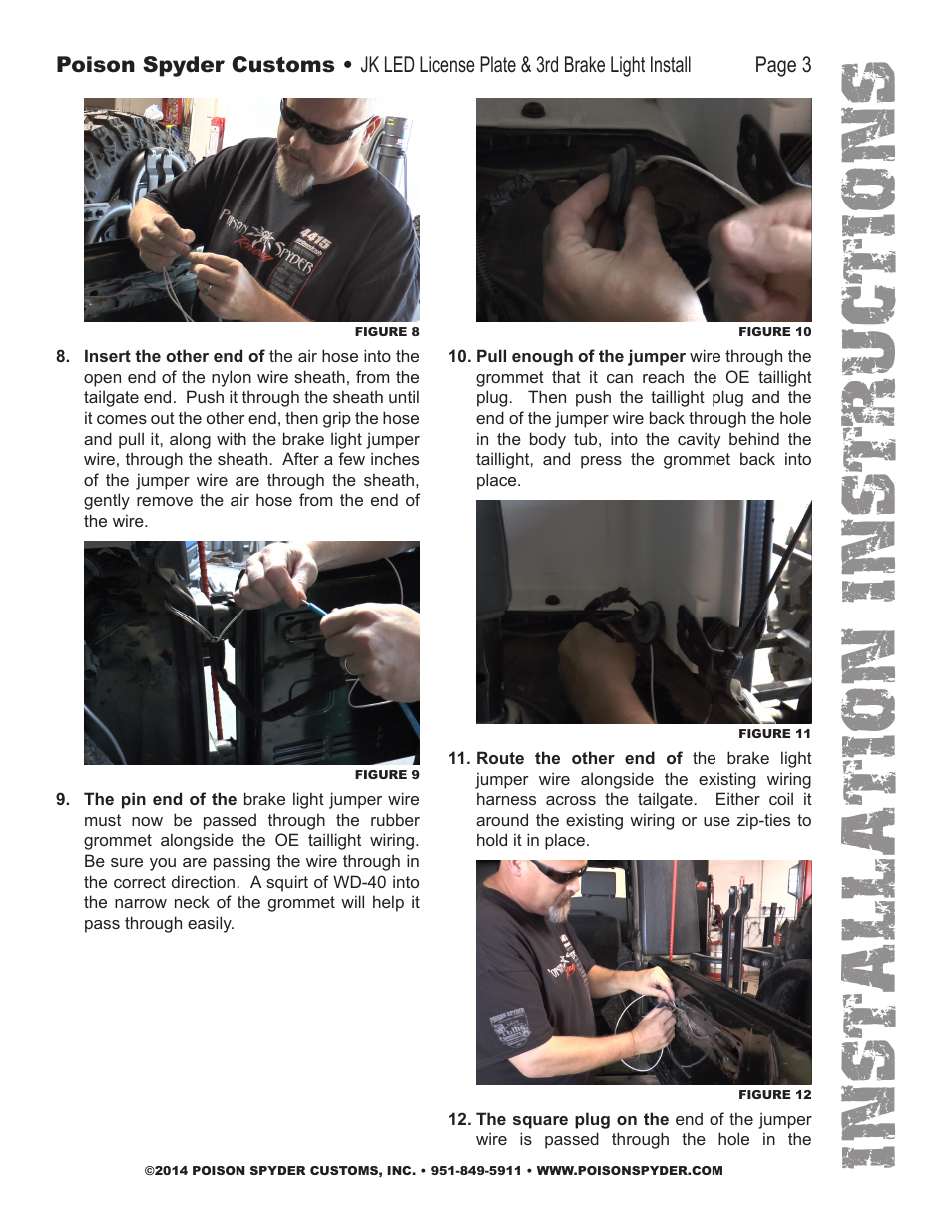 Installation instruc tio ns | Poison Spyder JK LED LICENSE PLATE & 3RD BRAKE LIGHT User Manual | Page 3 / 6