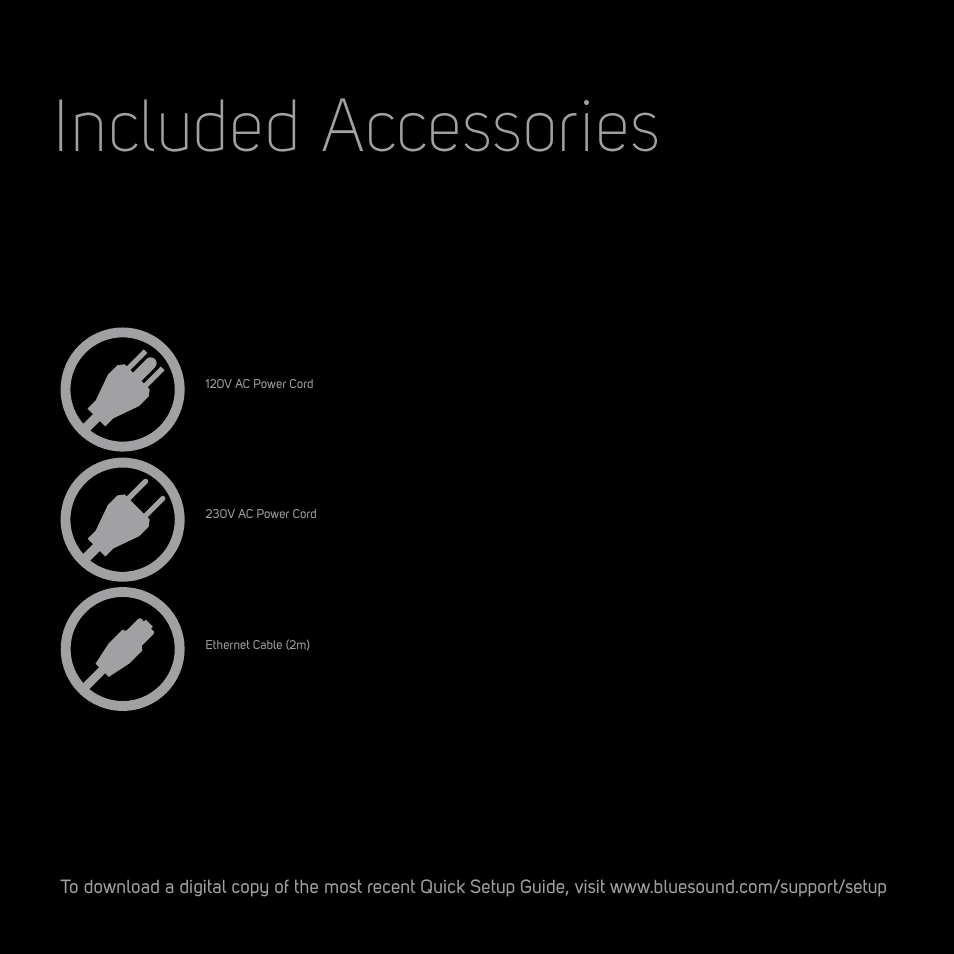 Included accessories | Bluesound POWERNODE Quick start guide User Manual | Page 2 / 16