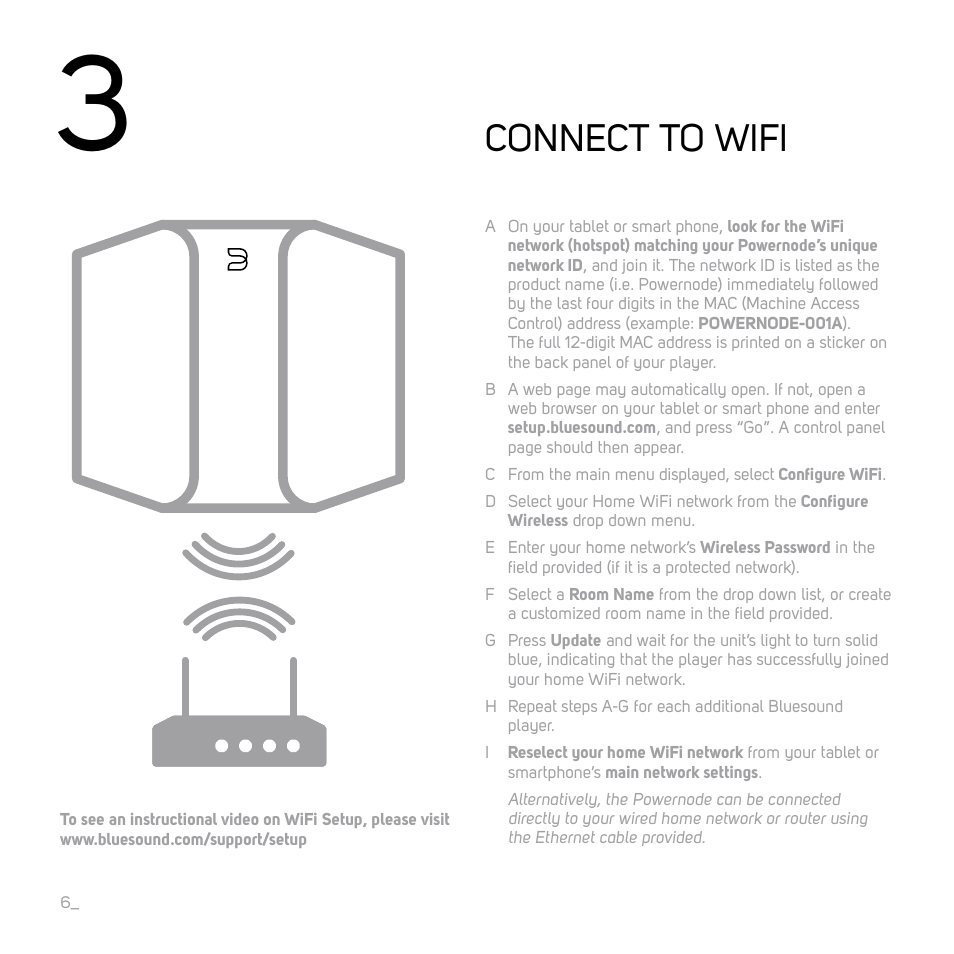 Connect to wifi | Bluesound POWERNODE Quick start guide User Manual | Page 6 / 16