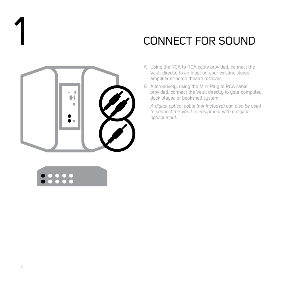 Connect for sound | Bluesound VAULT Quick start guide User Manual | Page 4 / 16