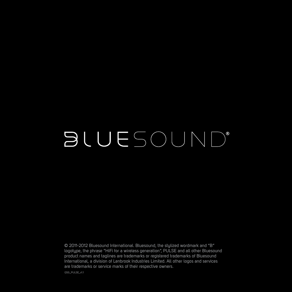 Bluesound PULSE Quick start guide User Manual | Page 16 / 16